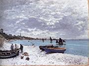 Claude Monet The Beach at Sainte-Adresse oil painting